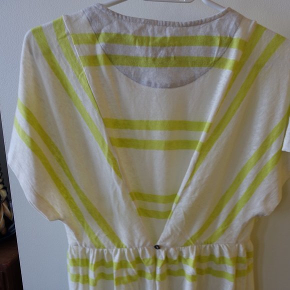*9-H15 STCL* Yellow Hitch Stripe Shirt Top 0 XS - Picture 8 of 11